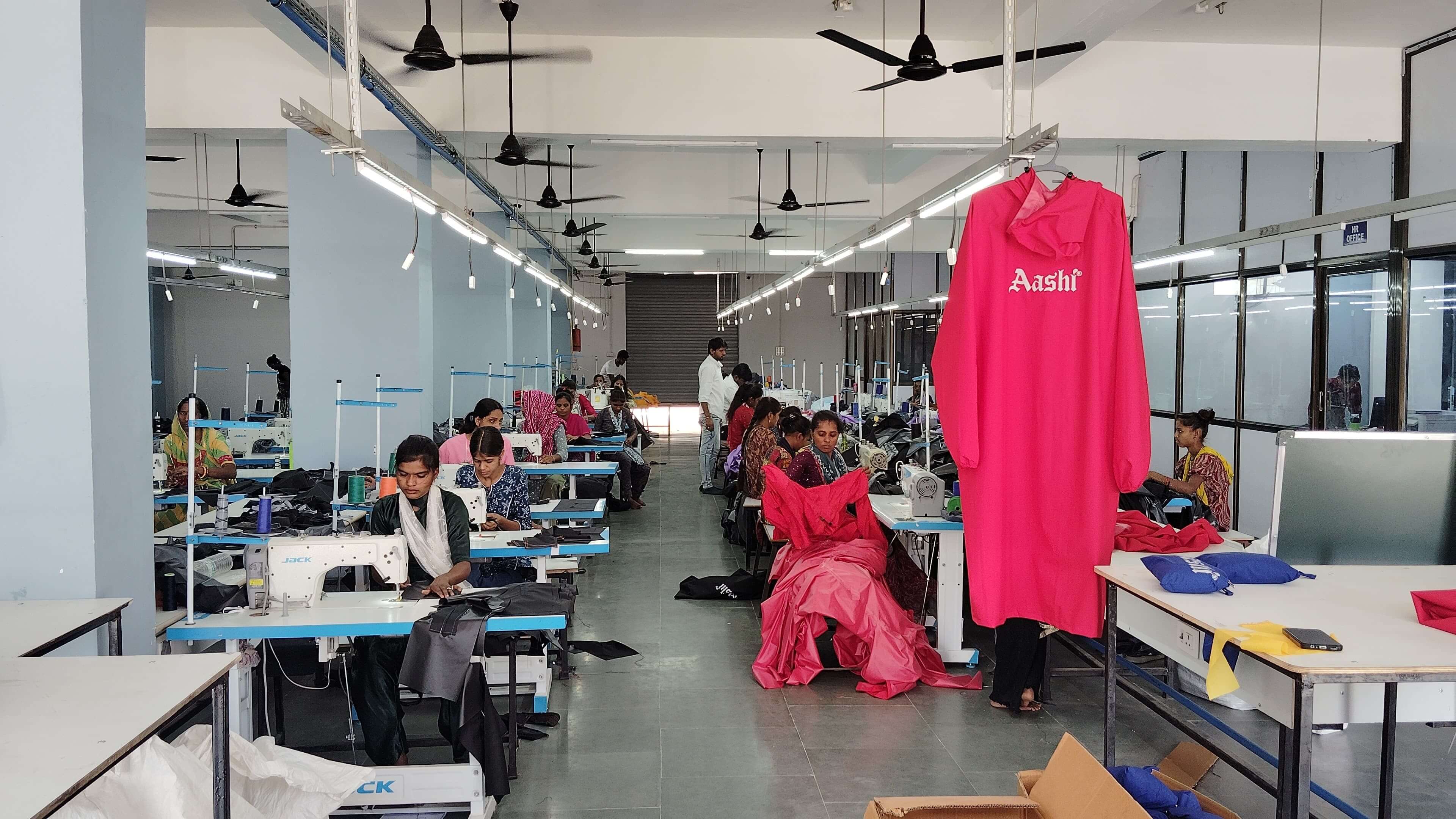 Workers on production floor